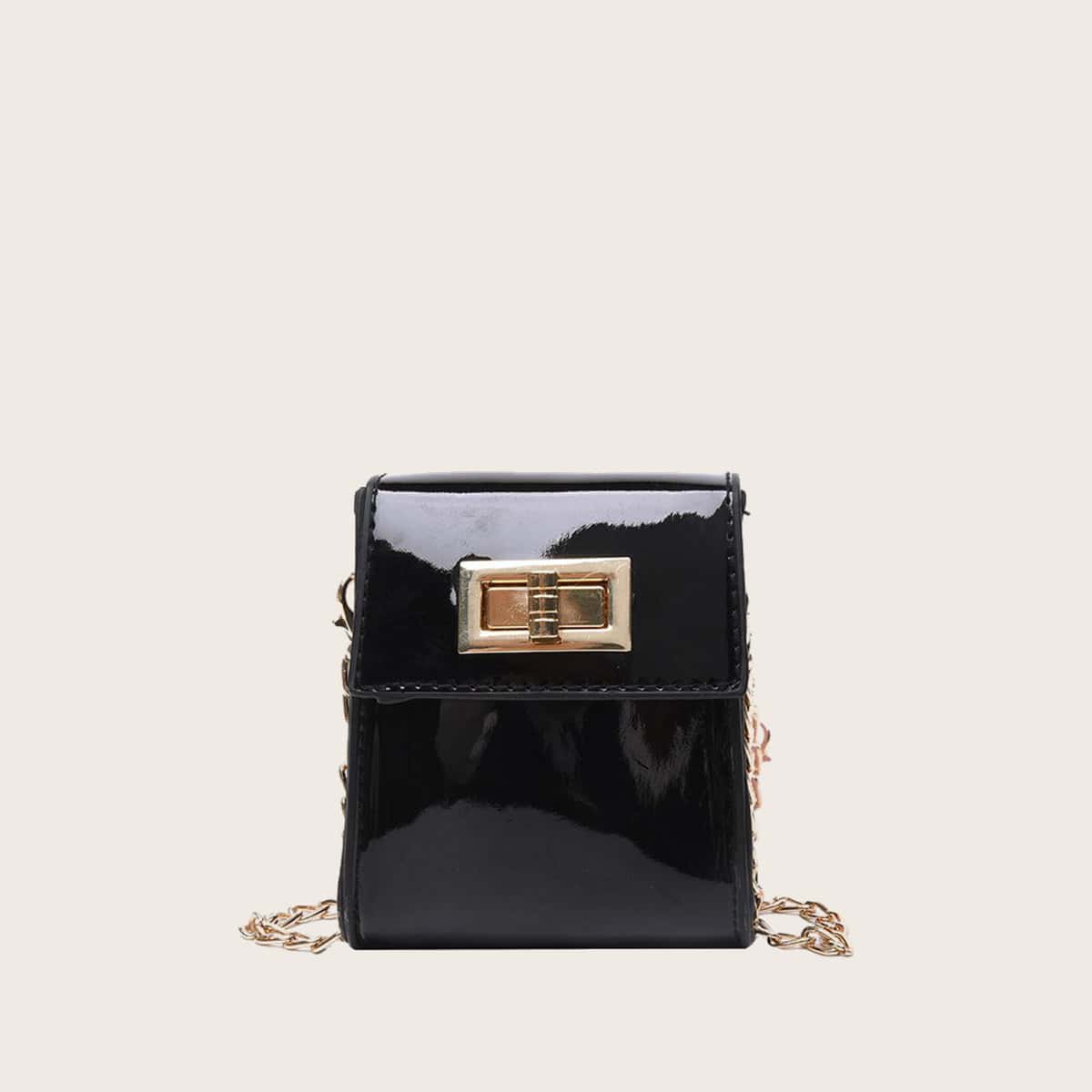 

Mini Chain Crossbody Bag, Black