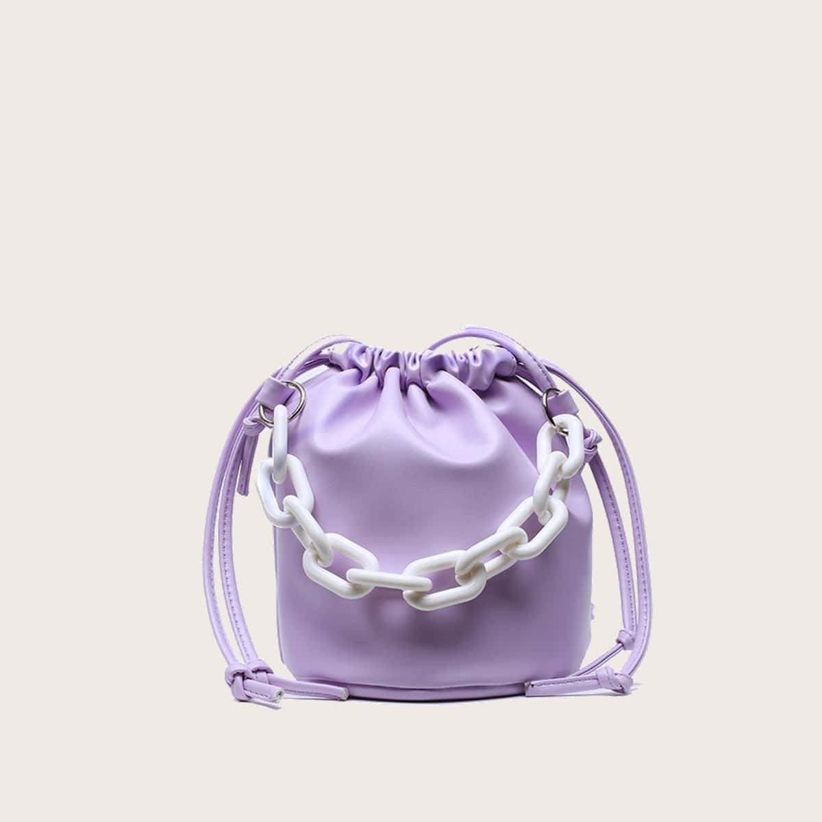 

Drawstring Bucket Bag, Pastel lilac purple