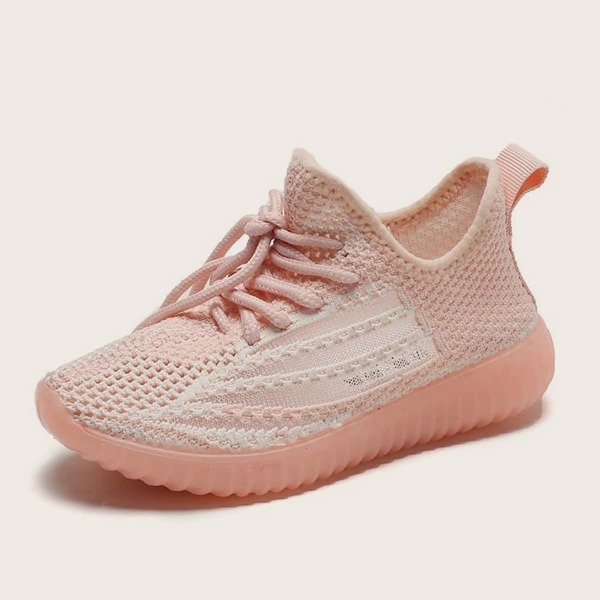 

Girls Lace-up Front Low Top Sneakers, Coral pink pastel