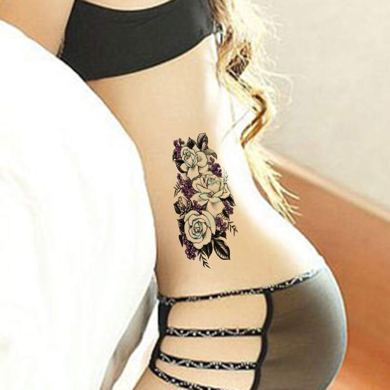 

1sheet Flower Pattern Tattoo Sticker, Multicolor
