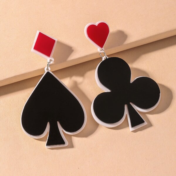 

Spade & Club Charm Drop Earrings, Black