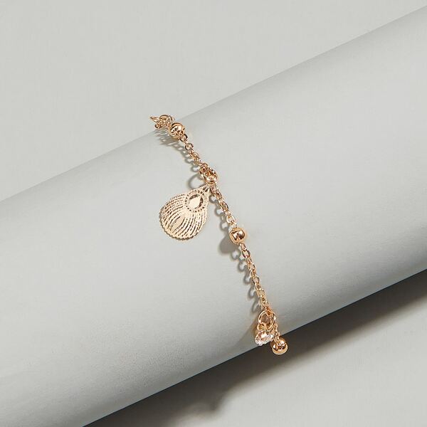 

Rhinestone Decor Anklet, Gold