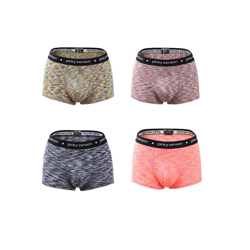 

Guys 4pcs Letter Tape Space Dye Boxer Brief, Multicolor