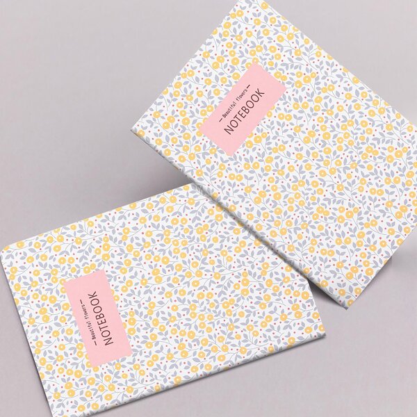 

1pack Flower Print Cover Notebook, Multicolor