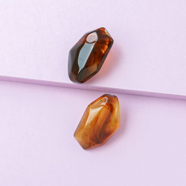 

Geometric Shaped Stud Earrings, Brown