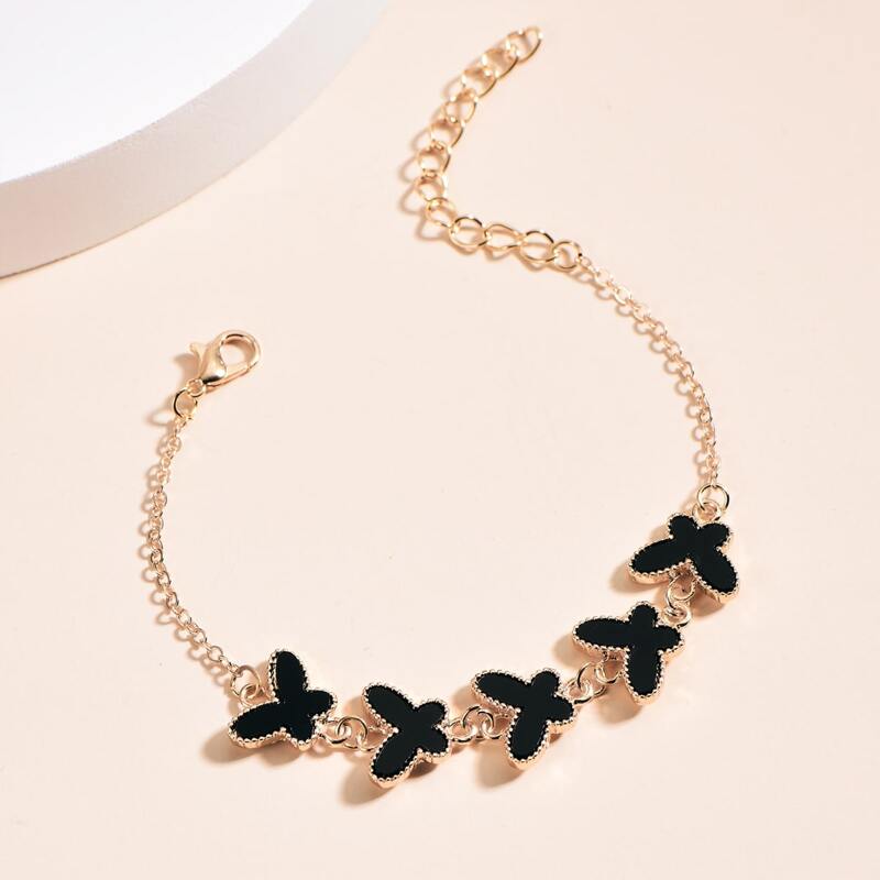 

Butterfly Decor Bracelet, Black