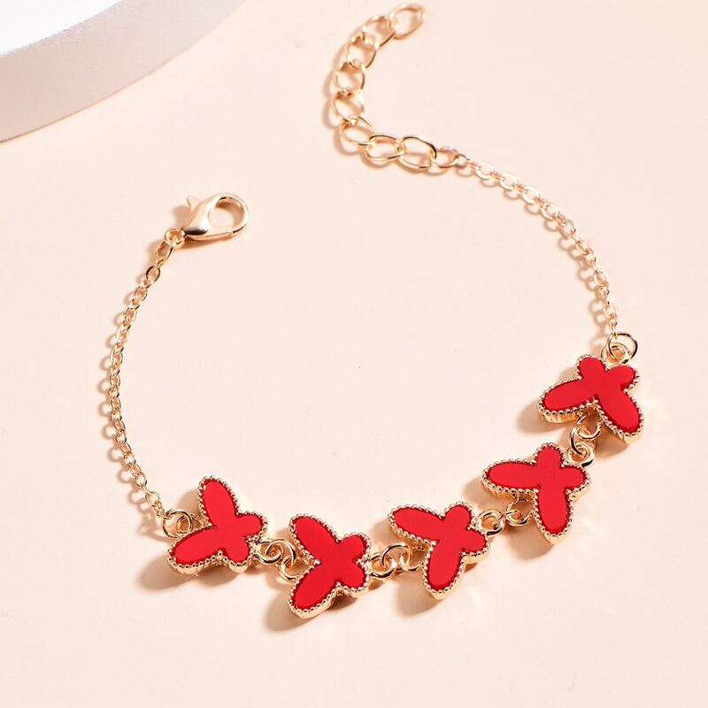 

Butterfly Decor Bracelet, Red
