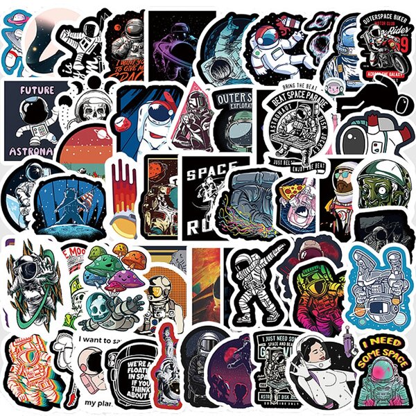 

54pcs Astronaut Print Sticker, Multicolor