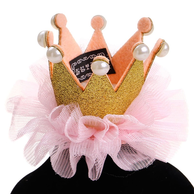 

1pc Lace Decor Crown Cat Hat, Multicolor