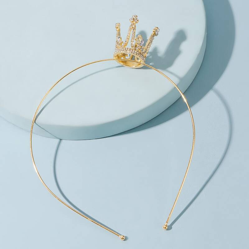 

Rhinestone Crown Decor Hair Hoop, Gold