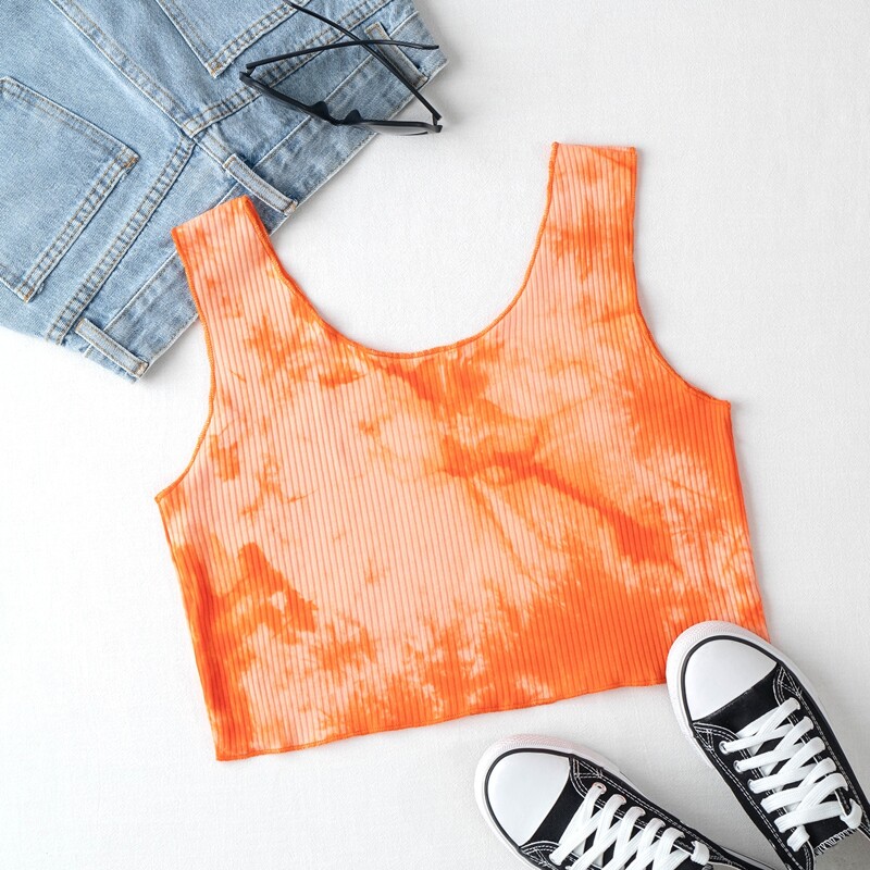 

Tie Dye Crop Tank, Orange
