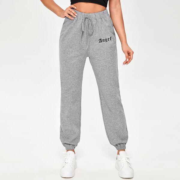 

Letter Graphic Sweatpants, Grey