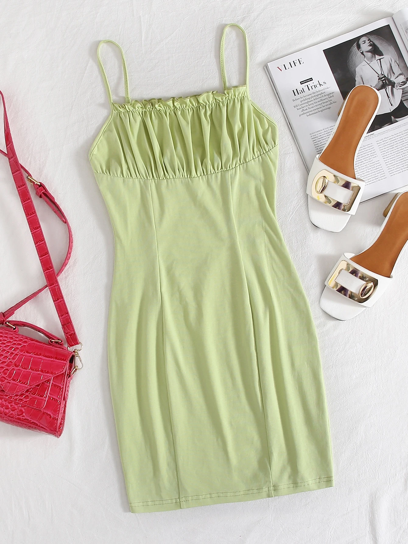 Frill detail ruched bust dress Outlet