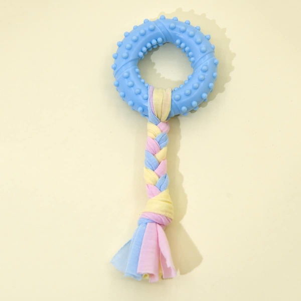 

1pc Braided Rag Ring Dog Chew Toy, Blue