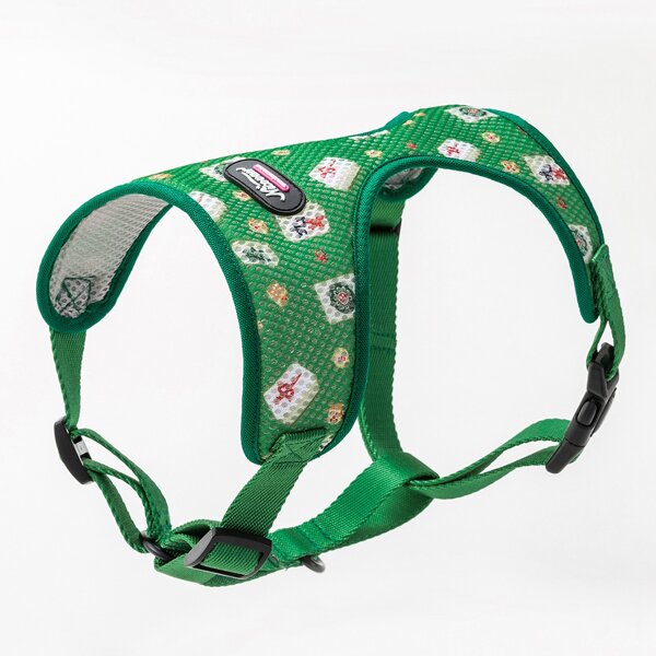 

1pc Cartoon Graphic Dog Harness Vest, Green