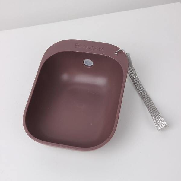 

1pc Portable Outdoor Dog Water Bowl, Coffee brown