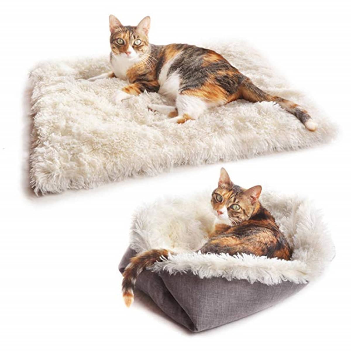

1pc Cat Convertible Cuddle Mat, White