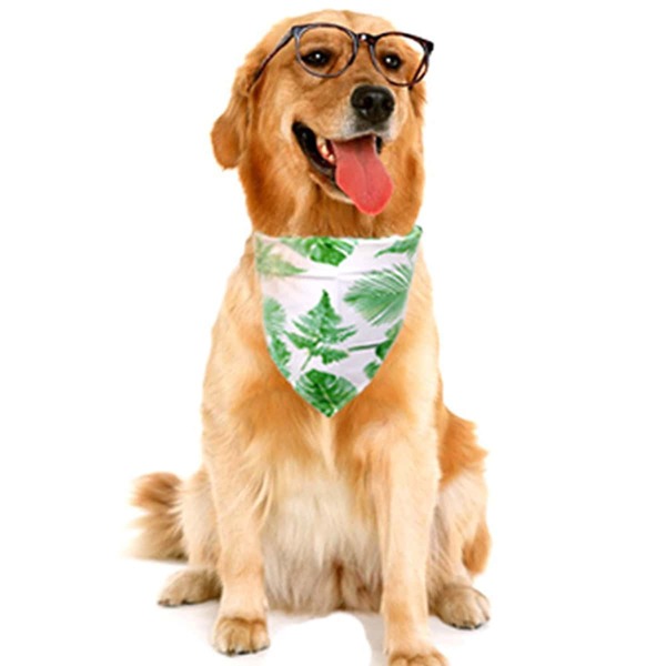 

1pc Tropical Print Dog Bandana, Green