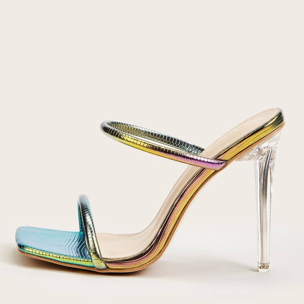 

Open Toe Stiletto Heeled Sandals, Multicolor