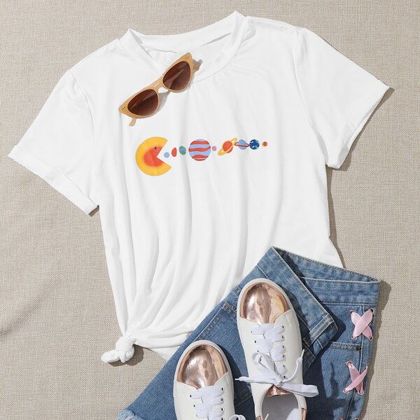 

Cartoon Graphic Tee, White
