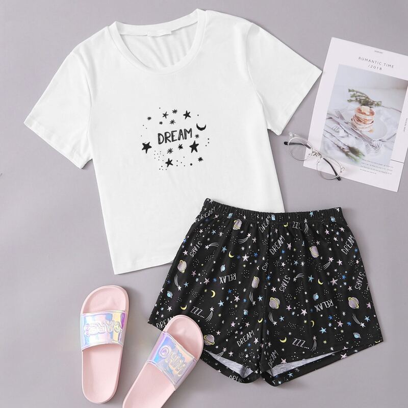 

Letter & Galaxy PJ Set, Black and white