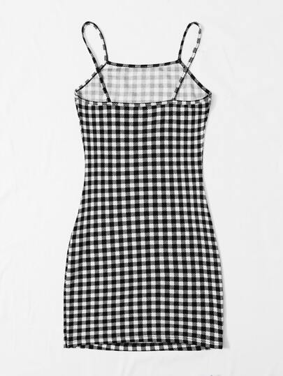 Buffalo Plaid Bodycon Cami Dress
