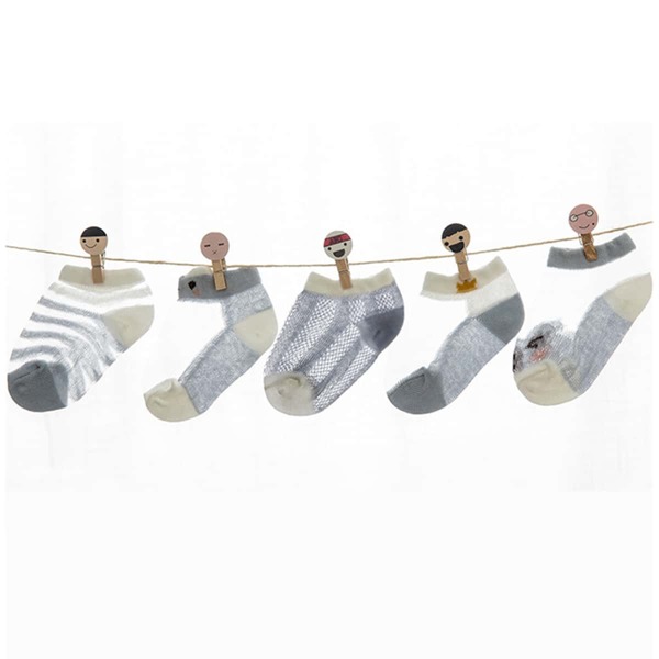 

5pairs Toddler Kids Hollow Out Socks, Multicolor