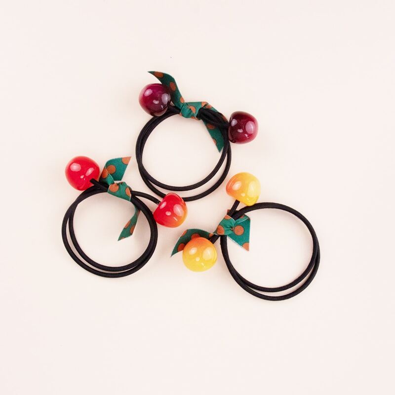 

3pcs Cherry Hair Tie, Black