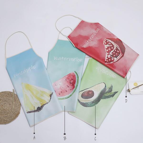 

1pc Fruit Print Apron, Multicolor