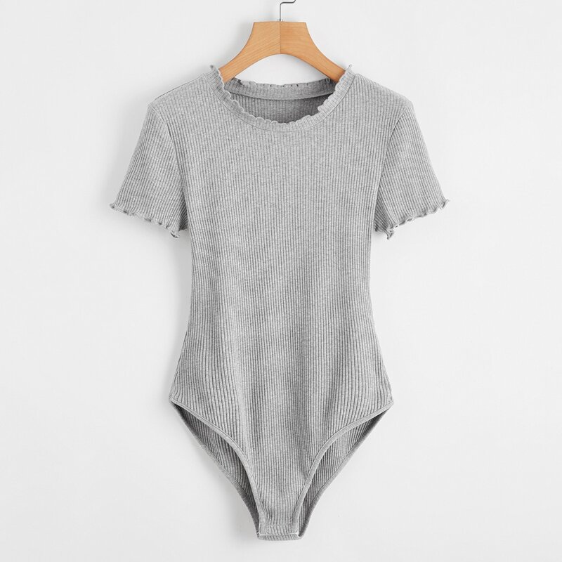 

Lettuce Trim Tee Bodysuit, Light grey