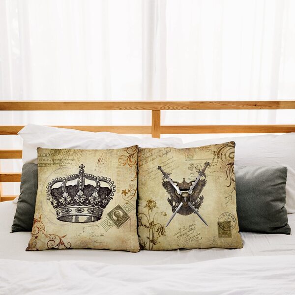 

1pc Vintage Pattern Cushion Cover Without Filler, Multicolor