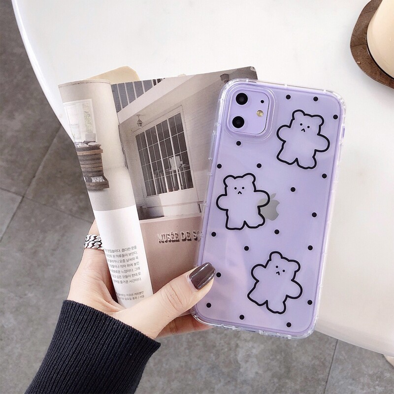 

Cartoon Bear Clear iPhone Case