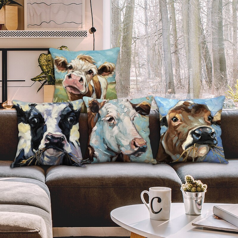 

1pc Animal Print Cushion Cover Without Filler, Multicolor