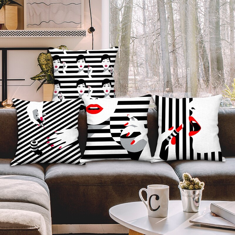 

1pc Striped Pattern Cushion Cover Without Filler, Multicolor