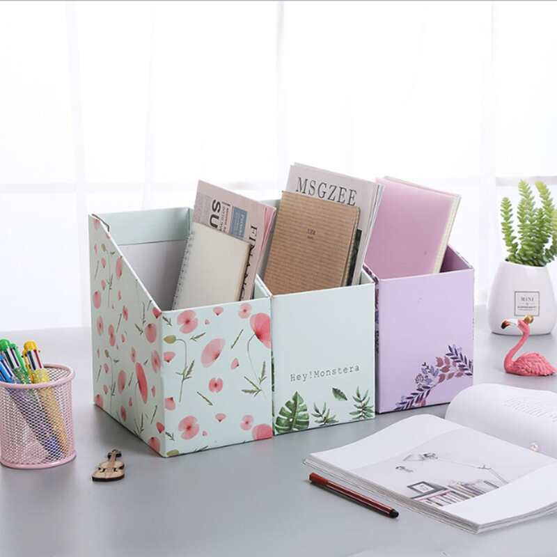 

1pc Desktop File Storage Box, Multicolor