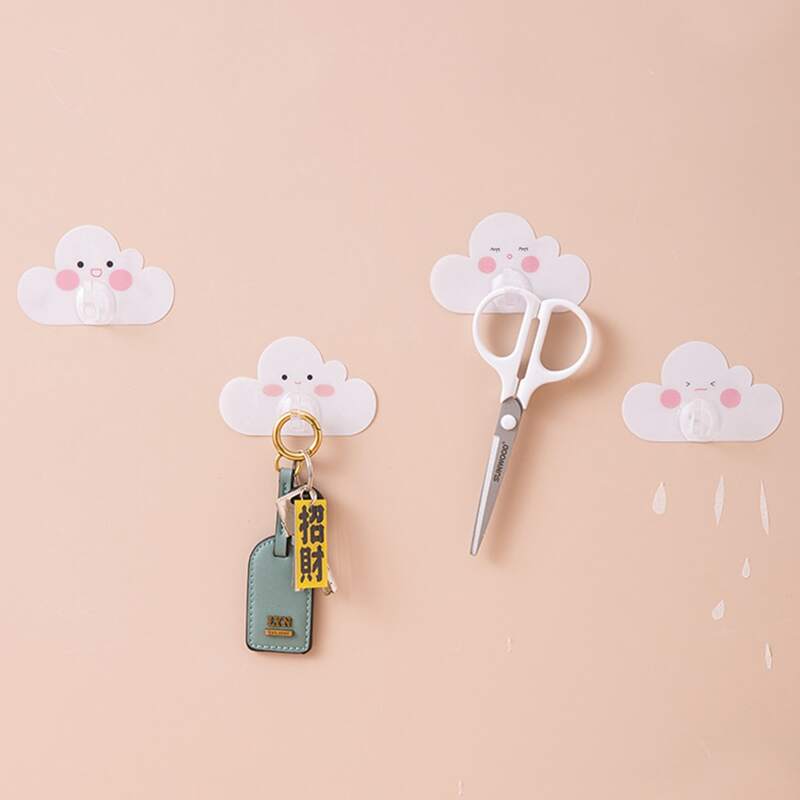 

4pcs Cloud Shaped Random Wall Hook, Multicolor