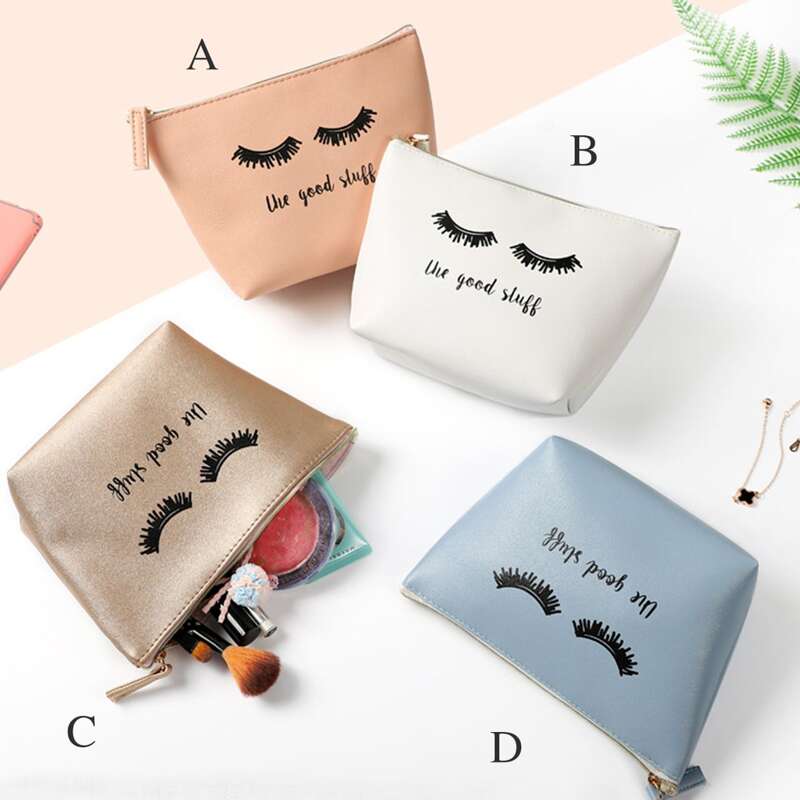 

1pc Eyelash Print Cosmetic Storage Bag, Multicolor