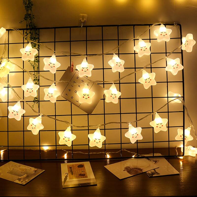 

10pcs Star Shaped Bulb String Light, Yellow
