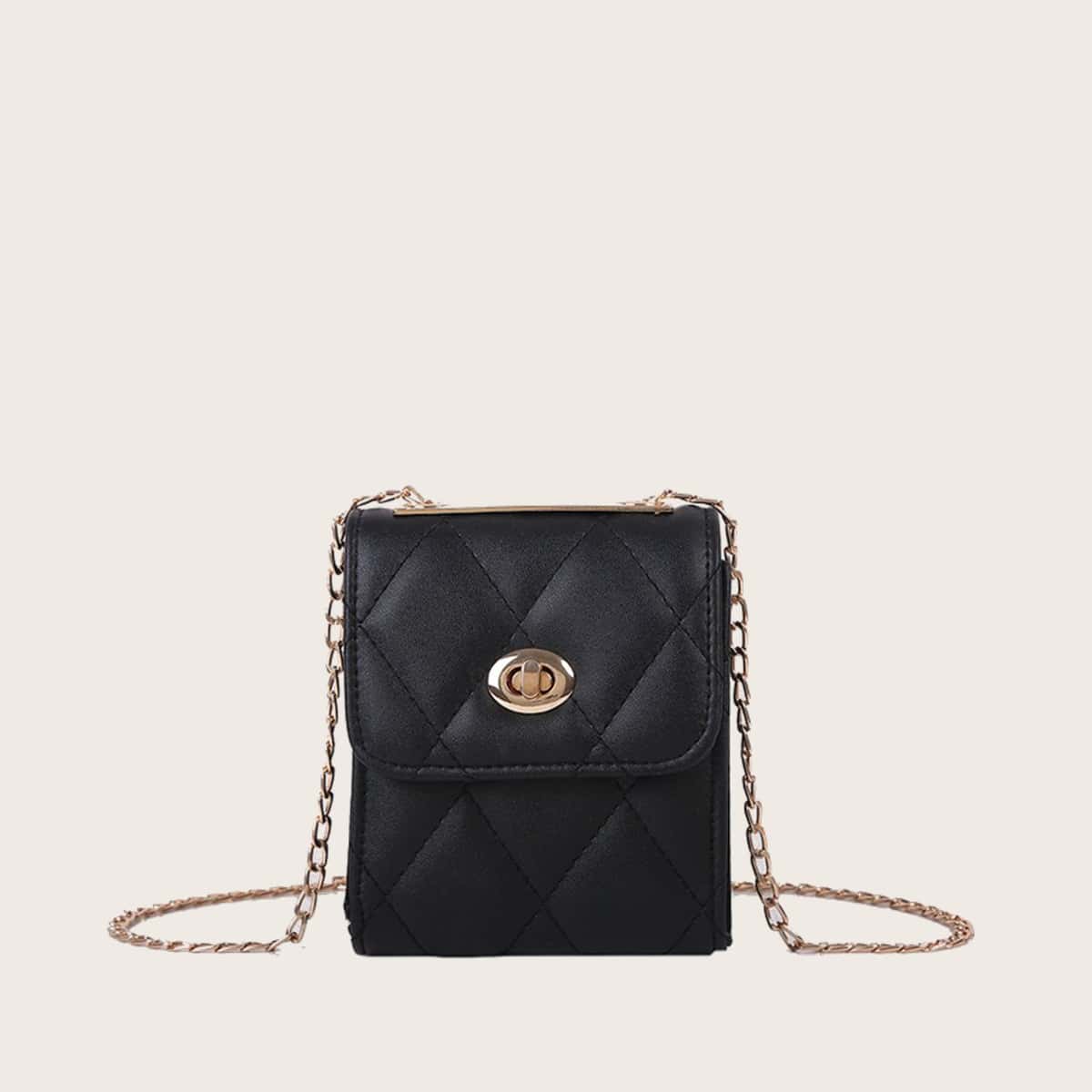 

Quilted Mini Crossbody Bag, Black