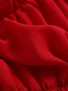 Chiquease 荷葉邊袖褶邊露肩荷葉邊下擺襯衫