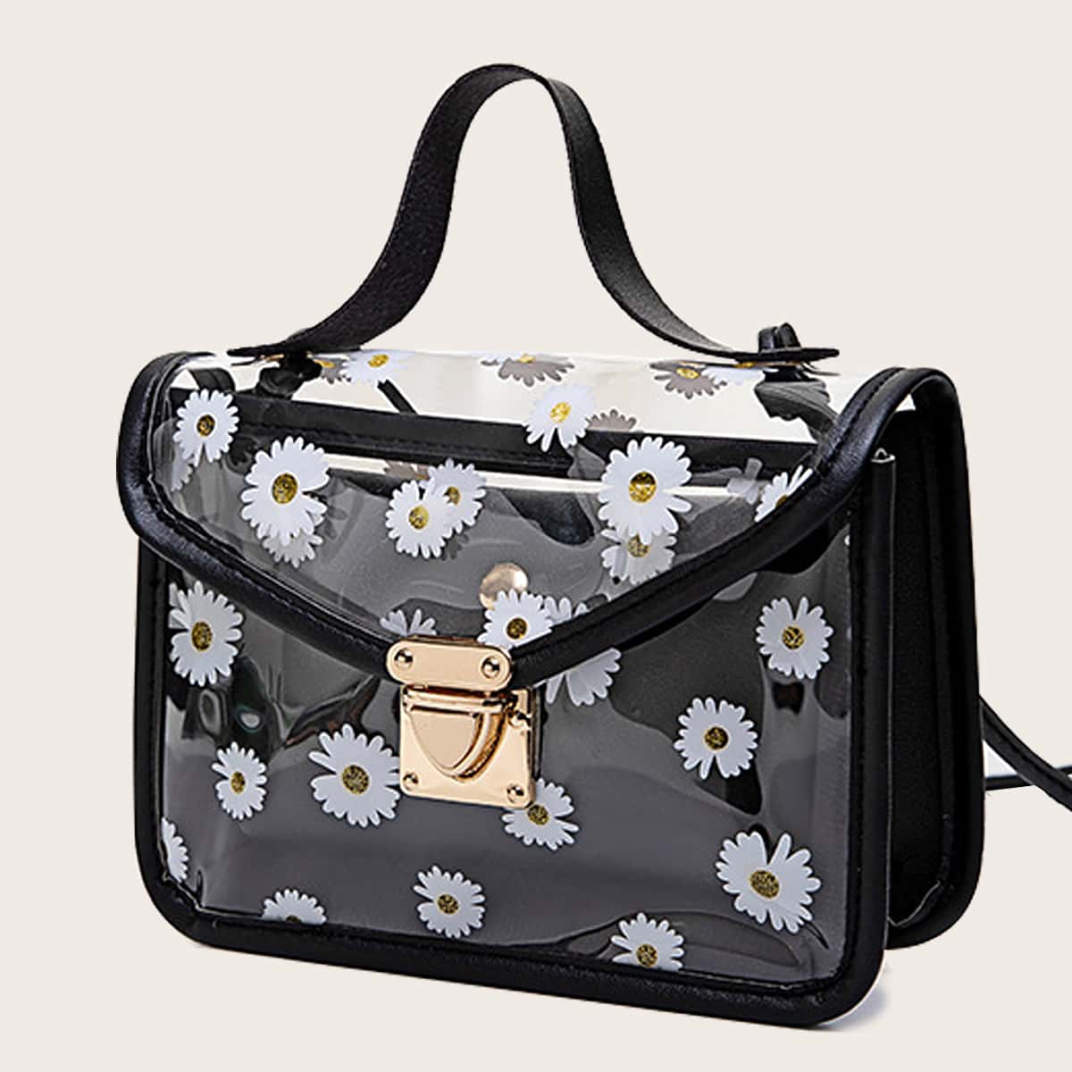 

Daisy Clear Bag With Inner Pouch, Black