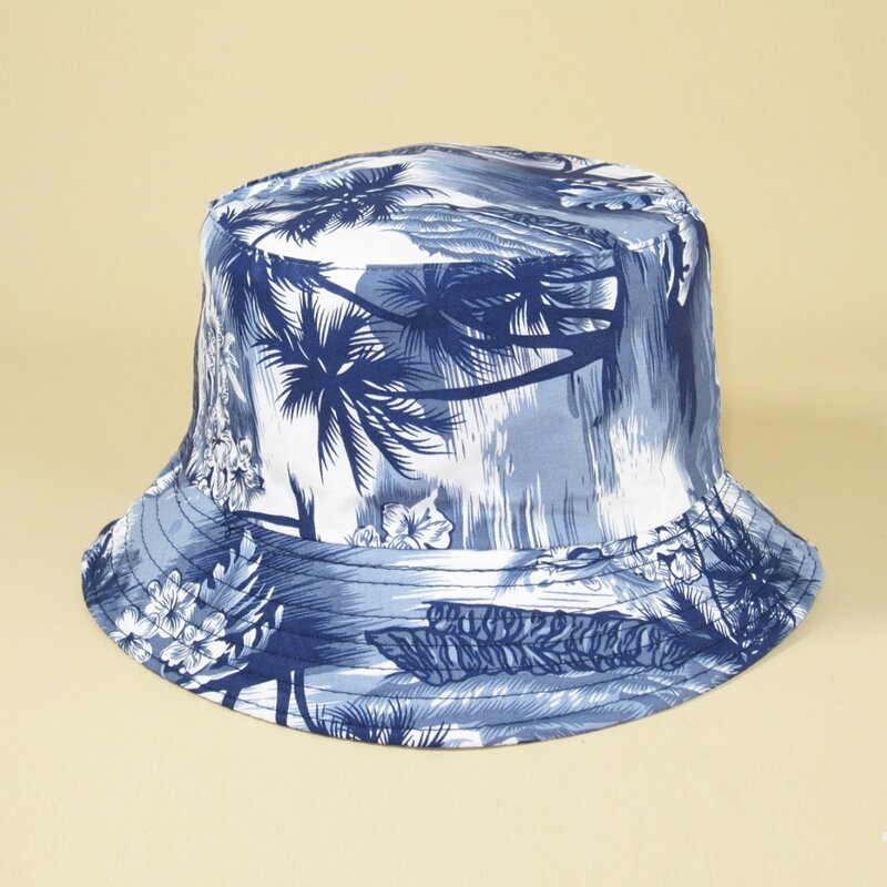 

Guys Plant Pattern Bucket Hat, Blue