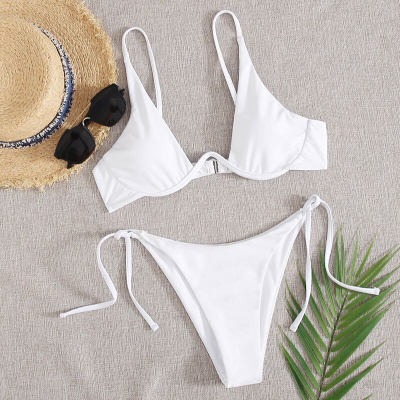 

White Tie Side Bikini Swimsuit