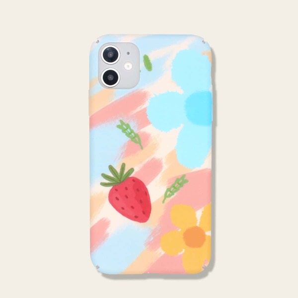 

1шт чехол для iPhone с мультяшным принтом, Многоцветный