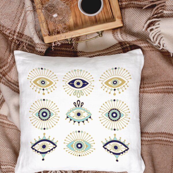 

Eye Print Cushion Cover Without Filler, Multicolor
