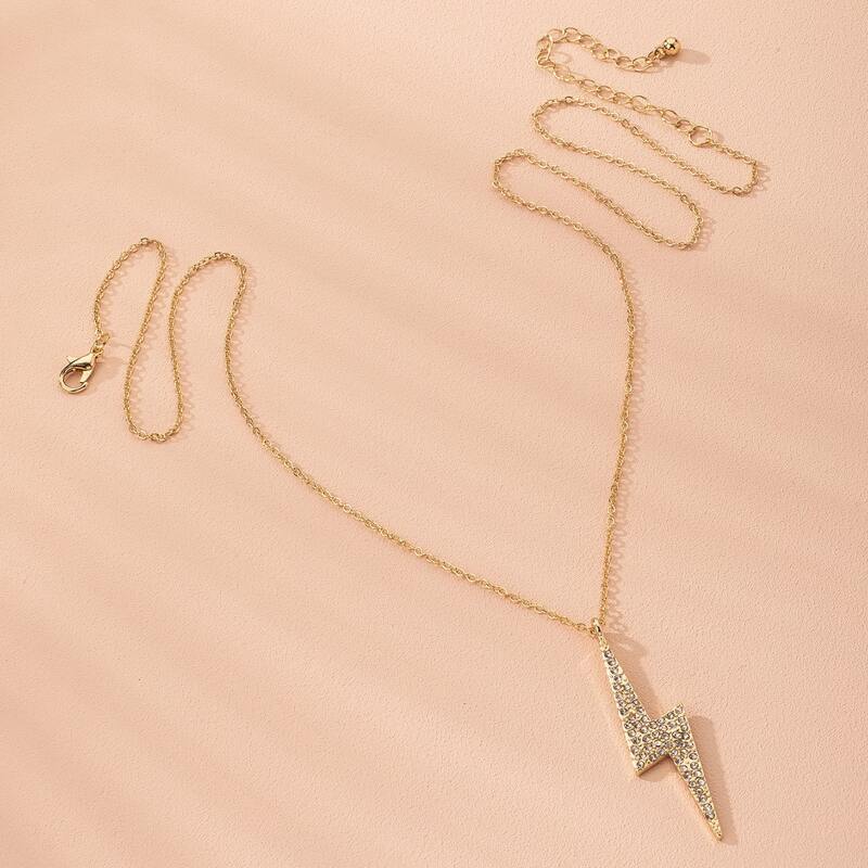 

Lightning Charm Necklace, Gold