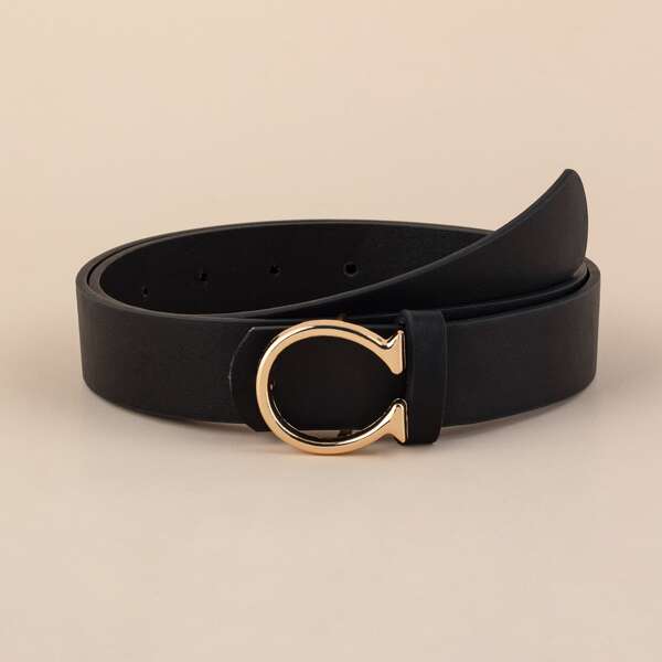 

Cuff O-ring Buckle Belt, Black