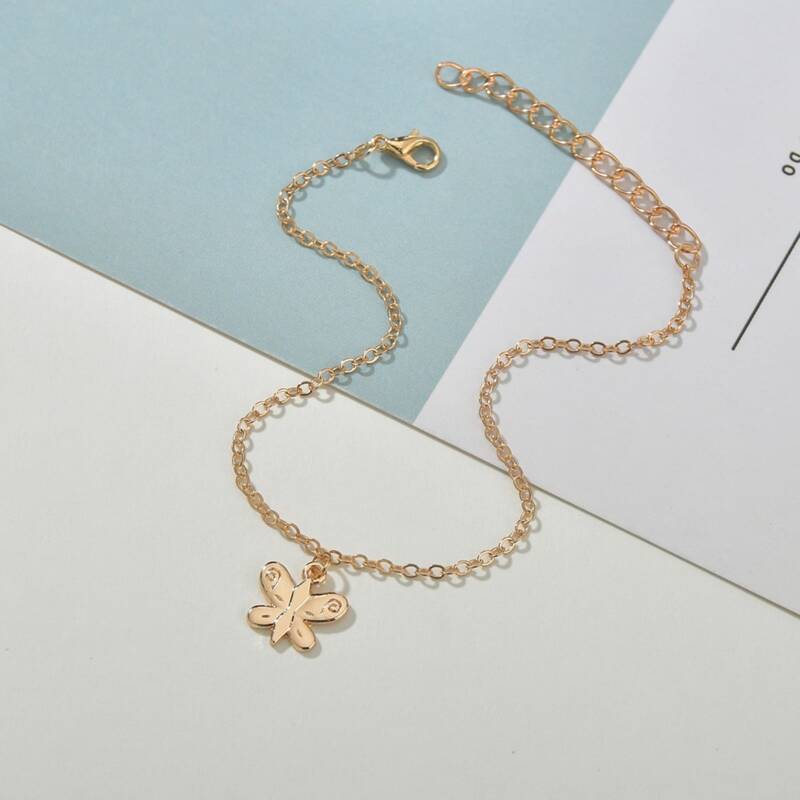 

Butterfly Charm Anklet, Gold
