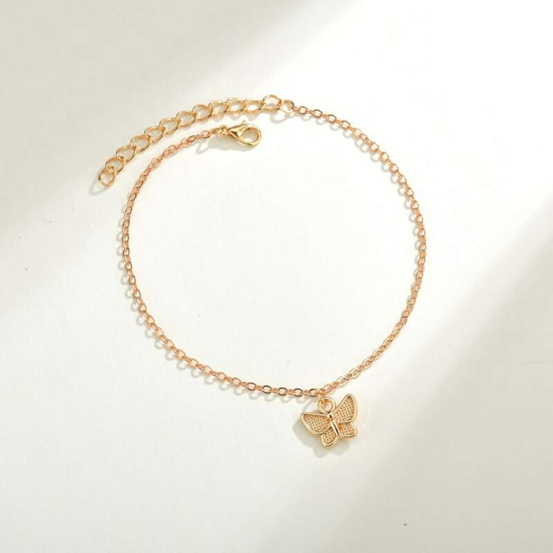 

Gold Butterfly Charm Chain Anklet