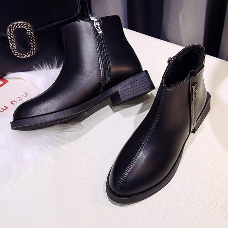 

Side Zip Ankle Boots, Black
